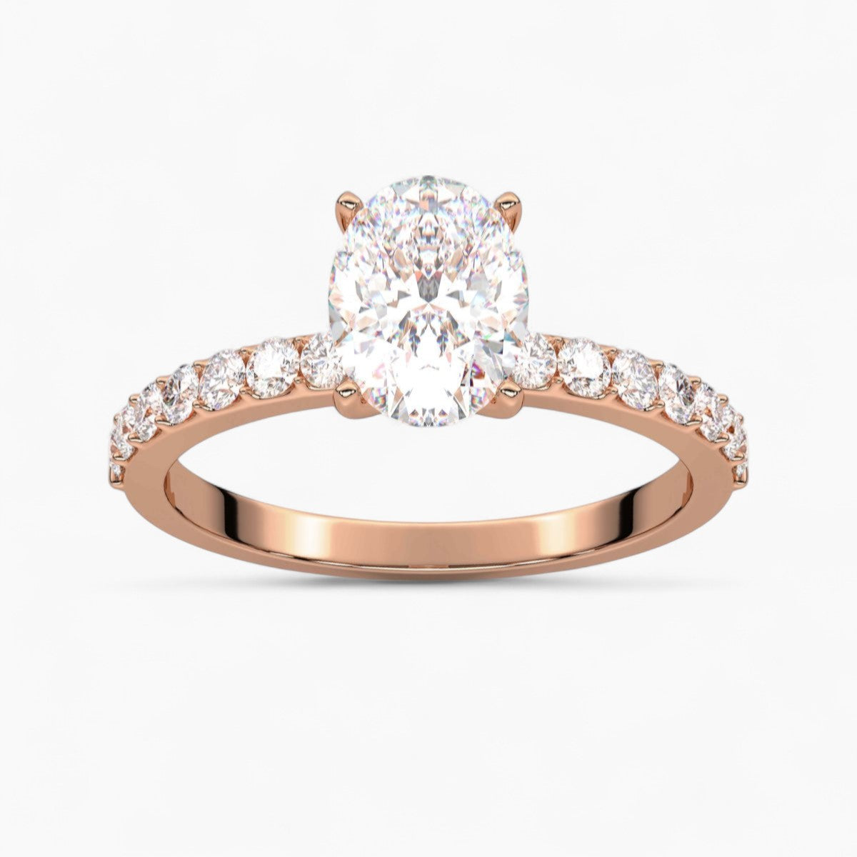 Round Cut Petite Four Prong Diamond Engagement Ring