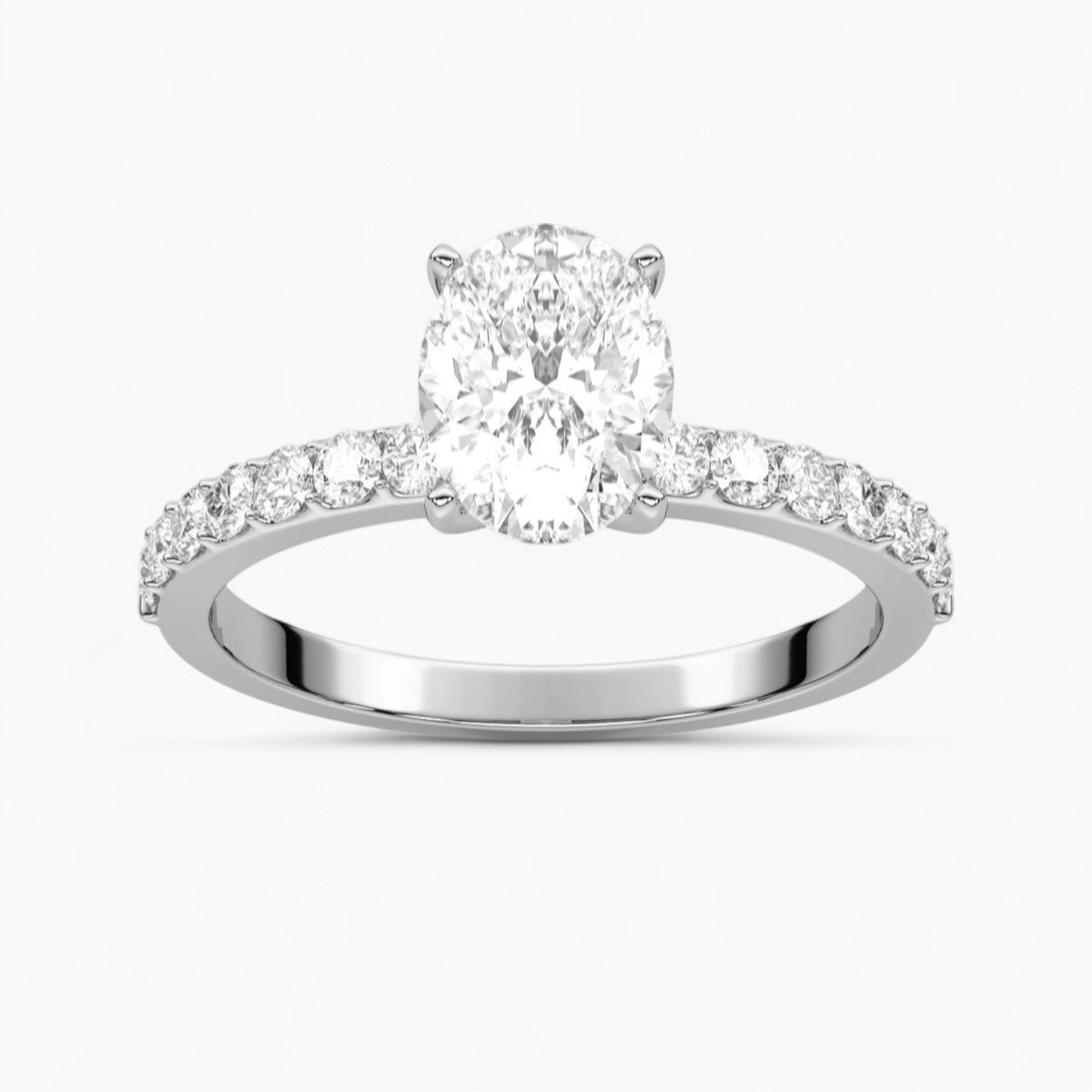 Round Cut Petite Four Prong Diamond Engagement Ring