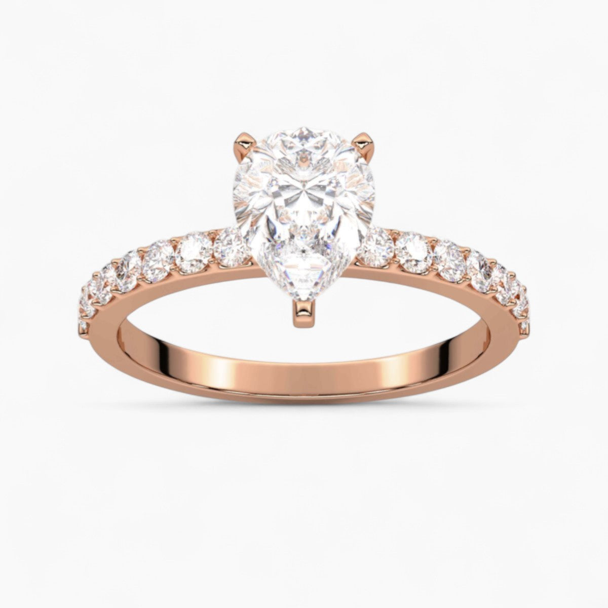 Round Cut Petite Four Prong Diamond Engagement Ring