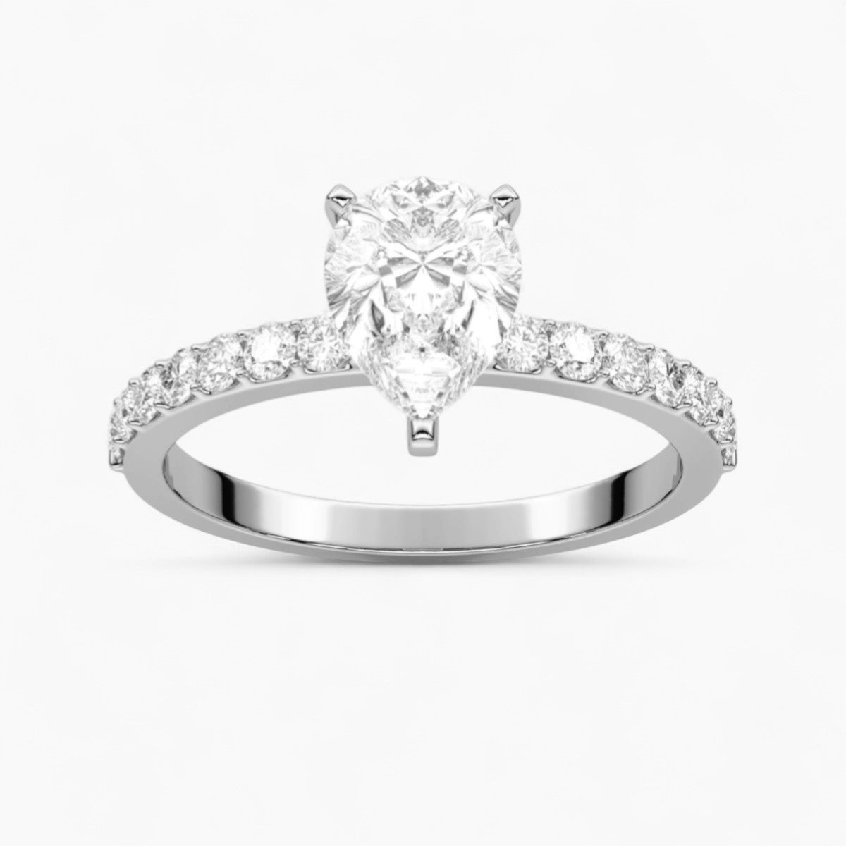 Round Cut Petite Four Prong Diamond Engagement Ring