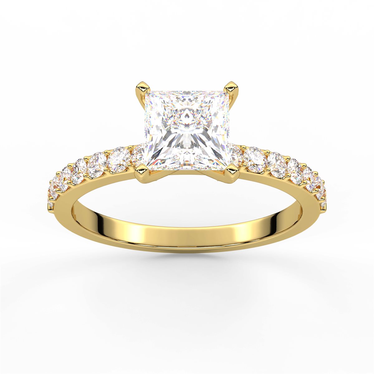 Round Cut Petite Four Prong Diamond Engagement Ring