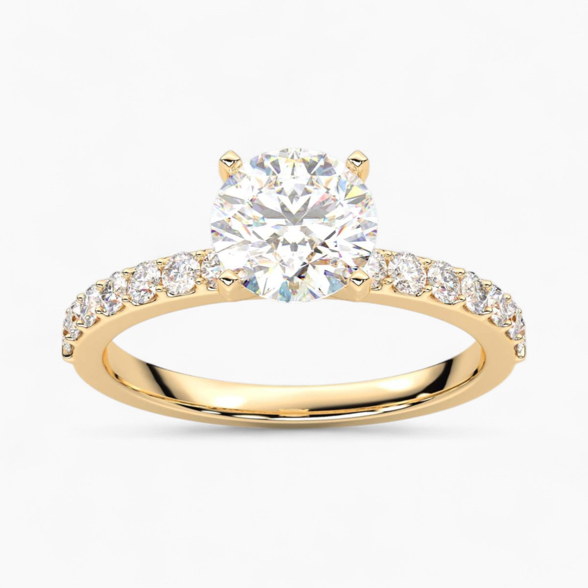 Round Cut Petite Four Prong Diamond Engagement Ring