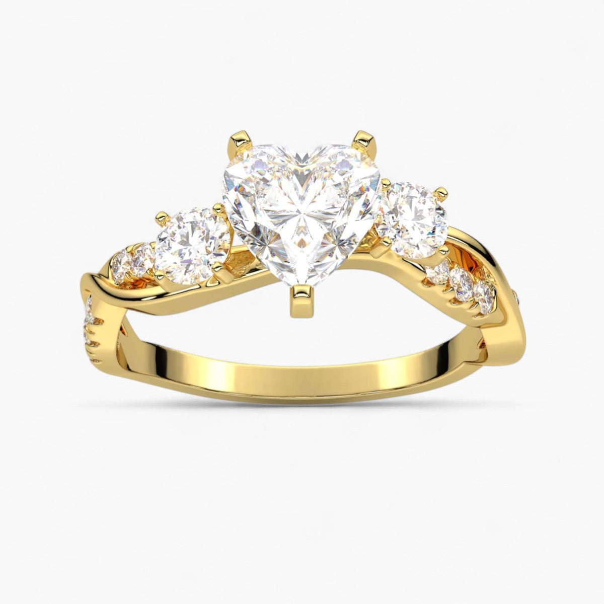 Round Cut Intertwined Diamond Engagement Ring