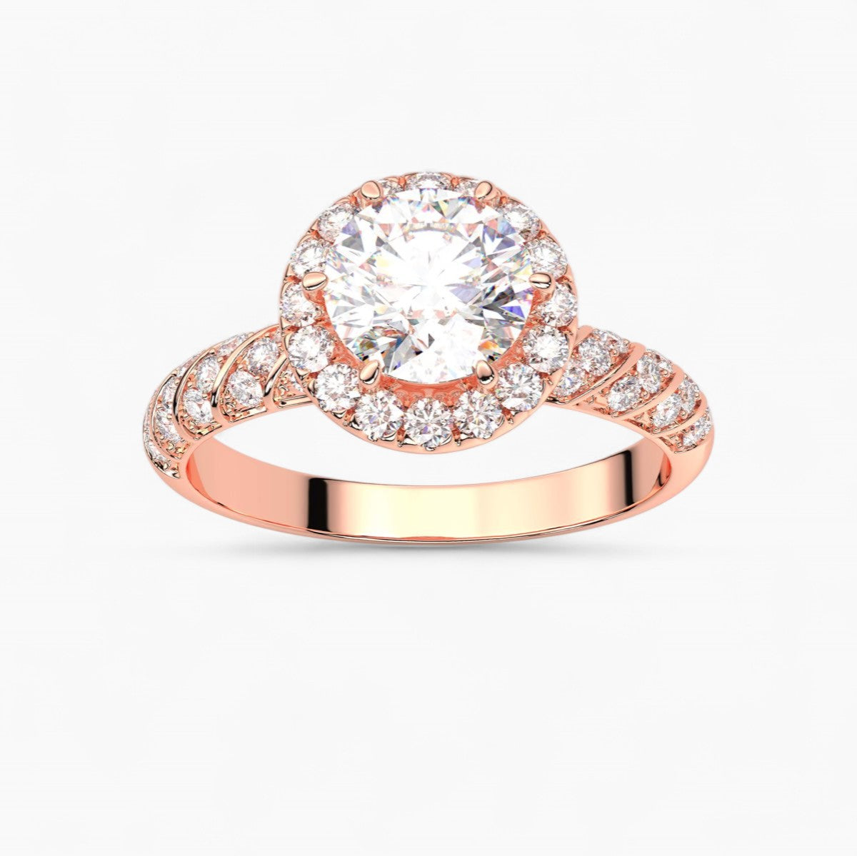 The Diamond Swirl Halo Engagement Ring