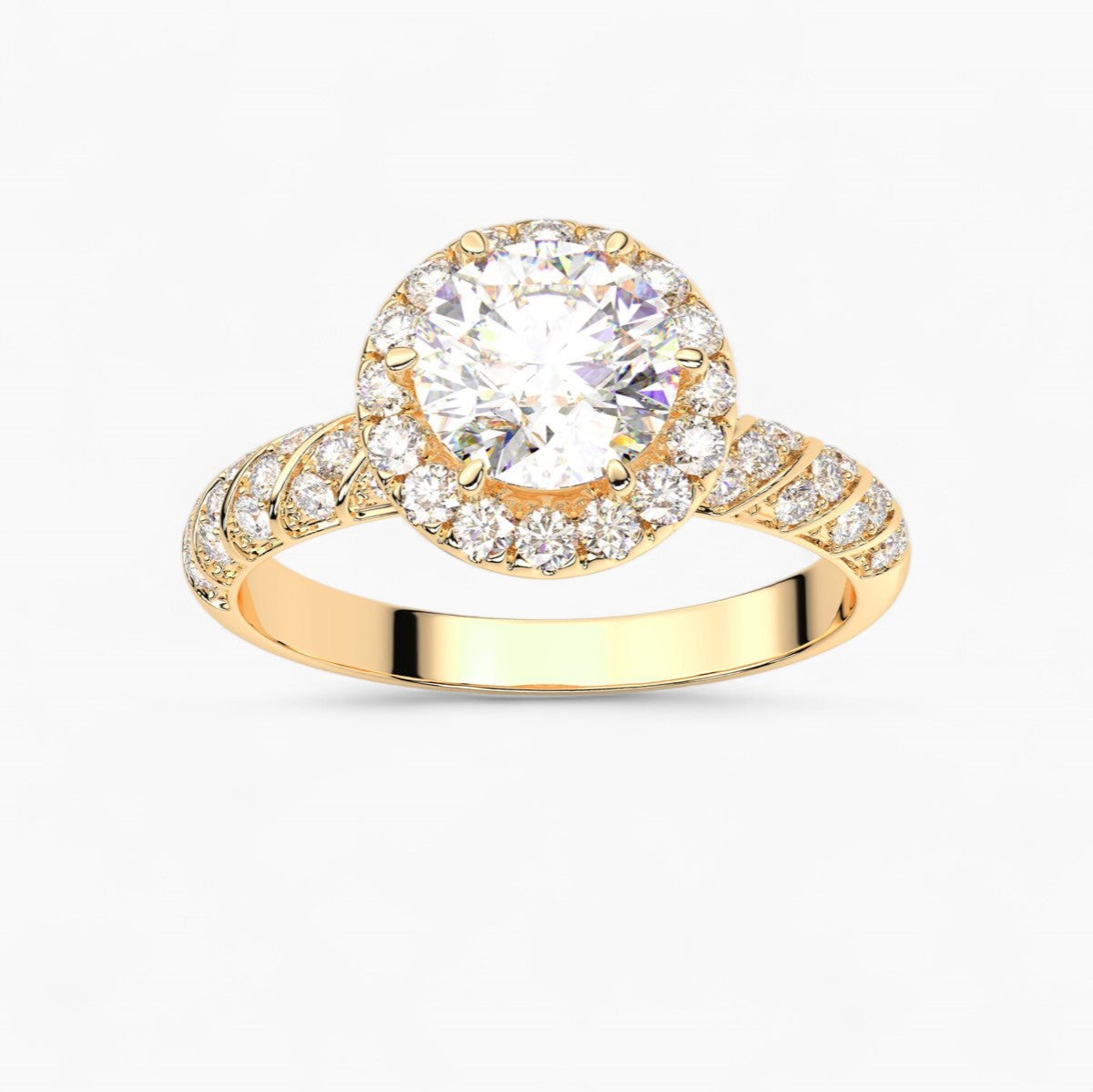 The Diamond Swirl Halo Engagement Ring