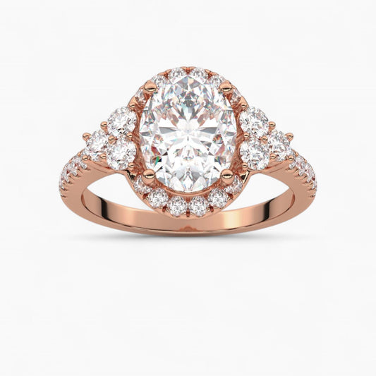 Opulent Diamond Halo Engagement Ring
