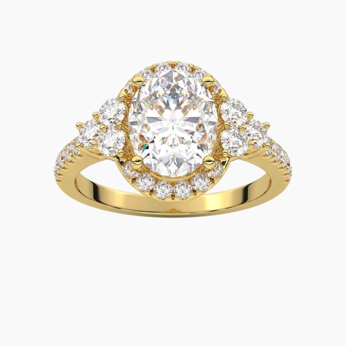 Opulent Diamond Halo Engagement Ring