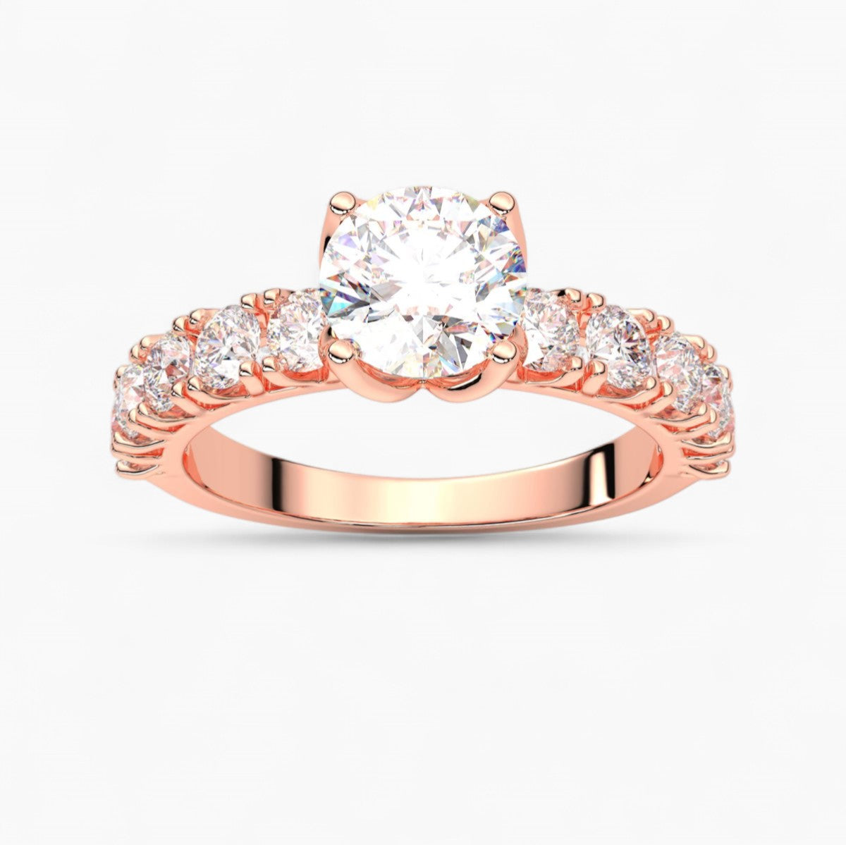 Solitaire Engagement Ring with Side Accents