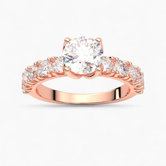 Solitaire Engagement Ring with Side Accents