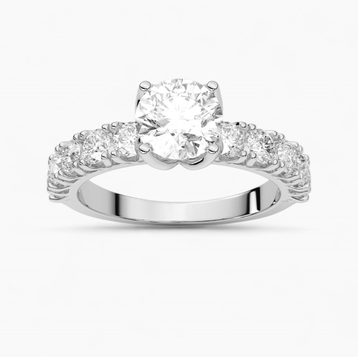 Solitaire Engagement Ring with Side Accents