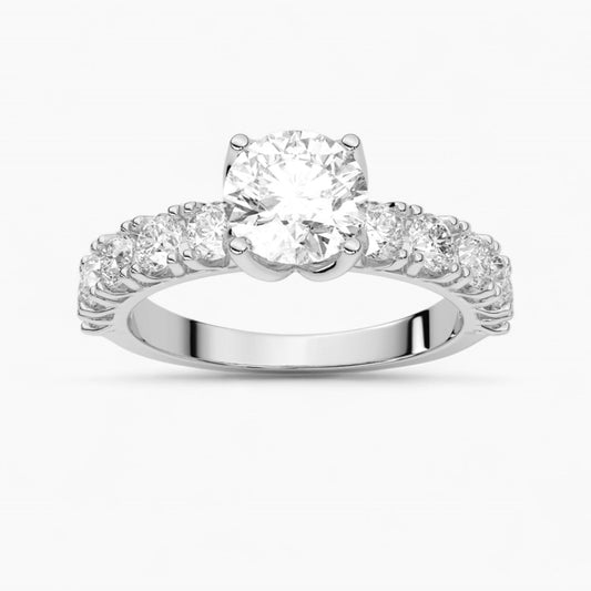 Solitaire Engagement Ring with Side Accents
