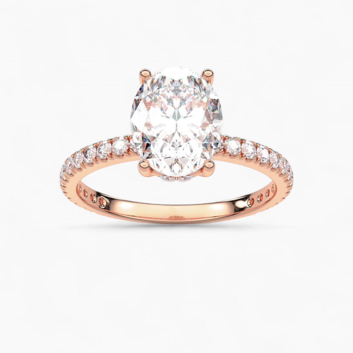 A Diamond Prong Concealed Halo Engagement Ring