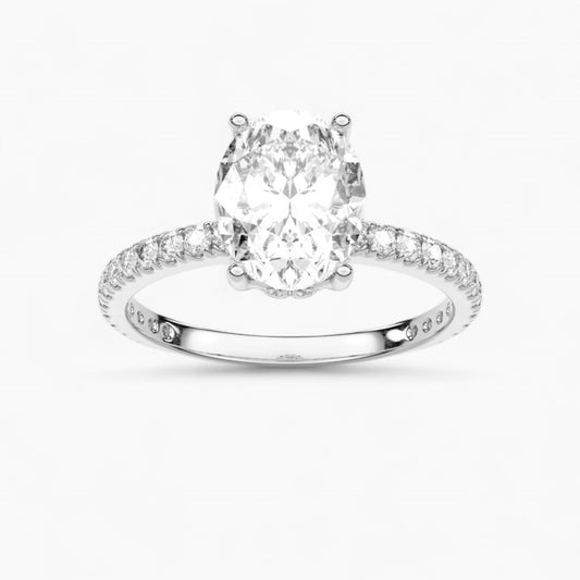 A Diamond Prong Concealed Halo Engagement Ring