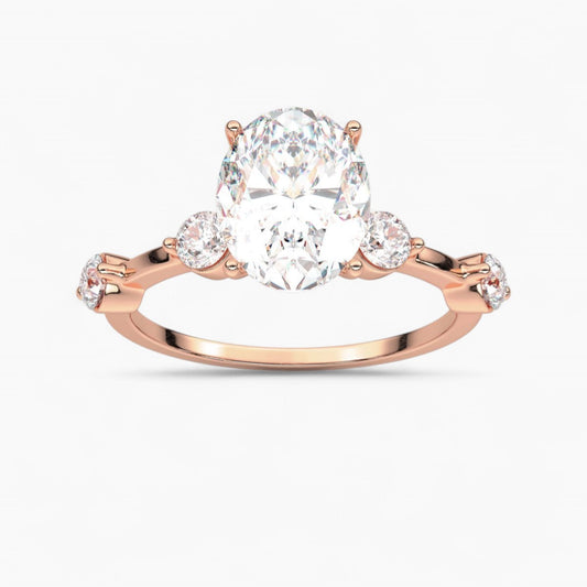 Side Accents Diamond Engagement Ring
