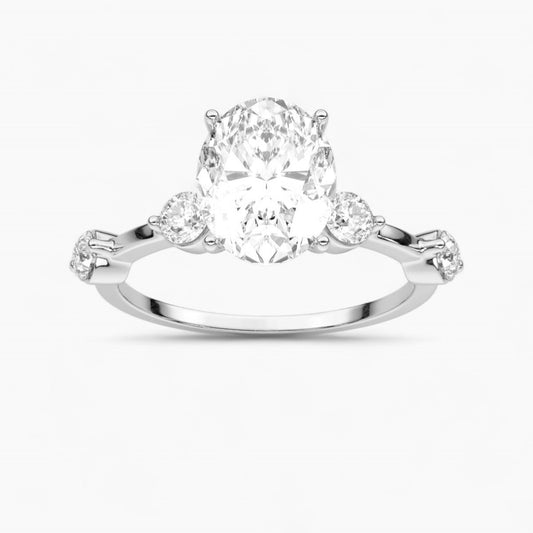 Side Accents Diamond Engagement Ring