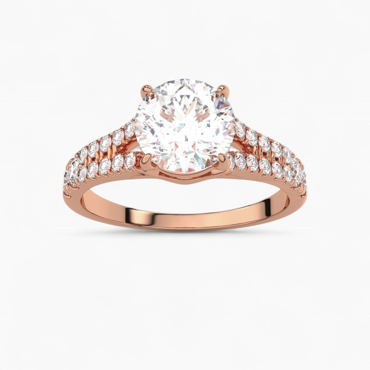 Divided Shank Diamond Engagement Ring