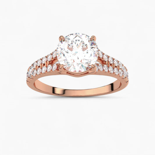 Divided Shank Diamond Engagement Ring