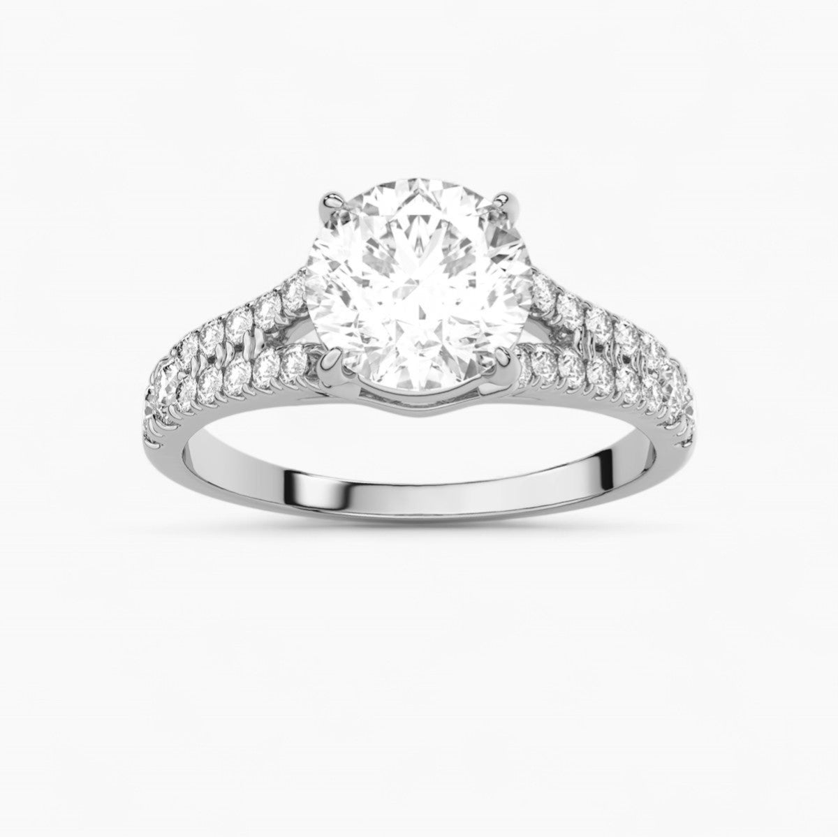 Divided Shank Diamond Engagement Ring