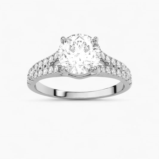 Divided Shank Diamond Engagement Ring