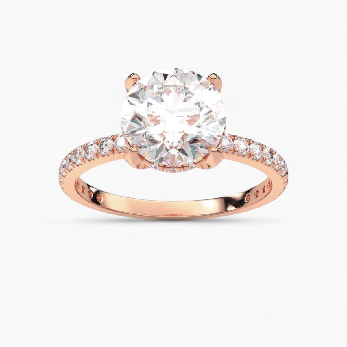 Scalloped Pave Diamond Engagement Ring