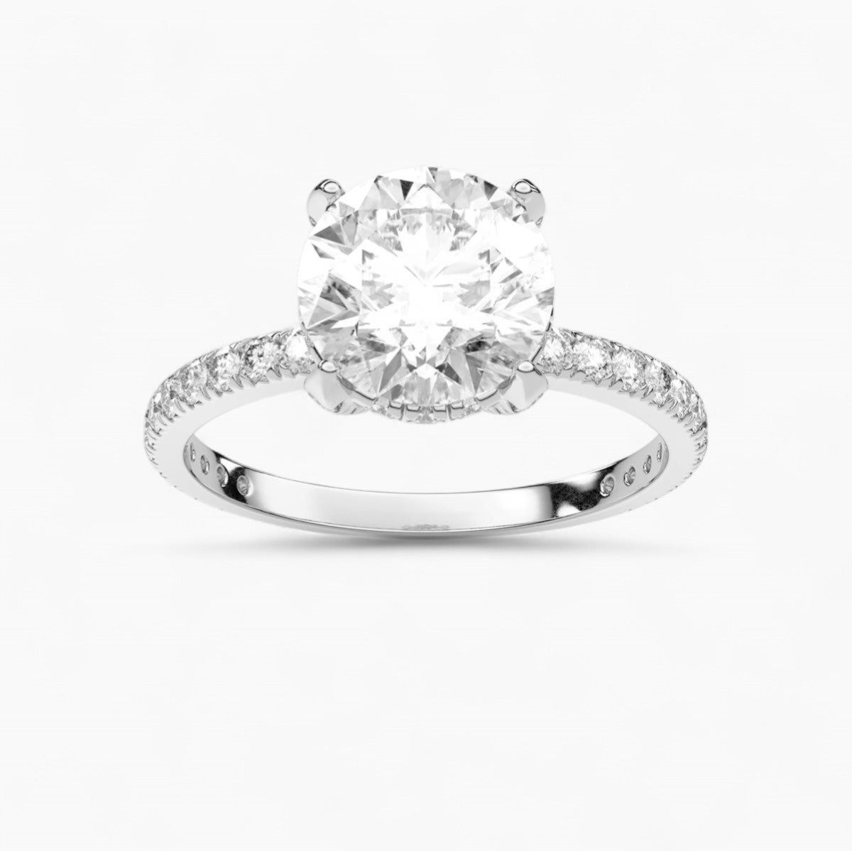 Scalloped Pave Diamond Engagement Ring