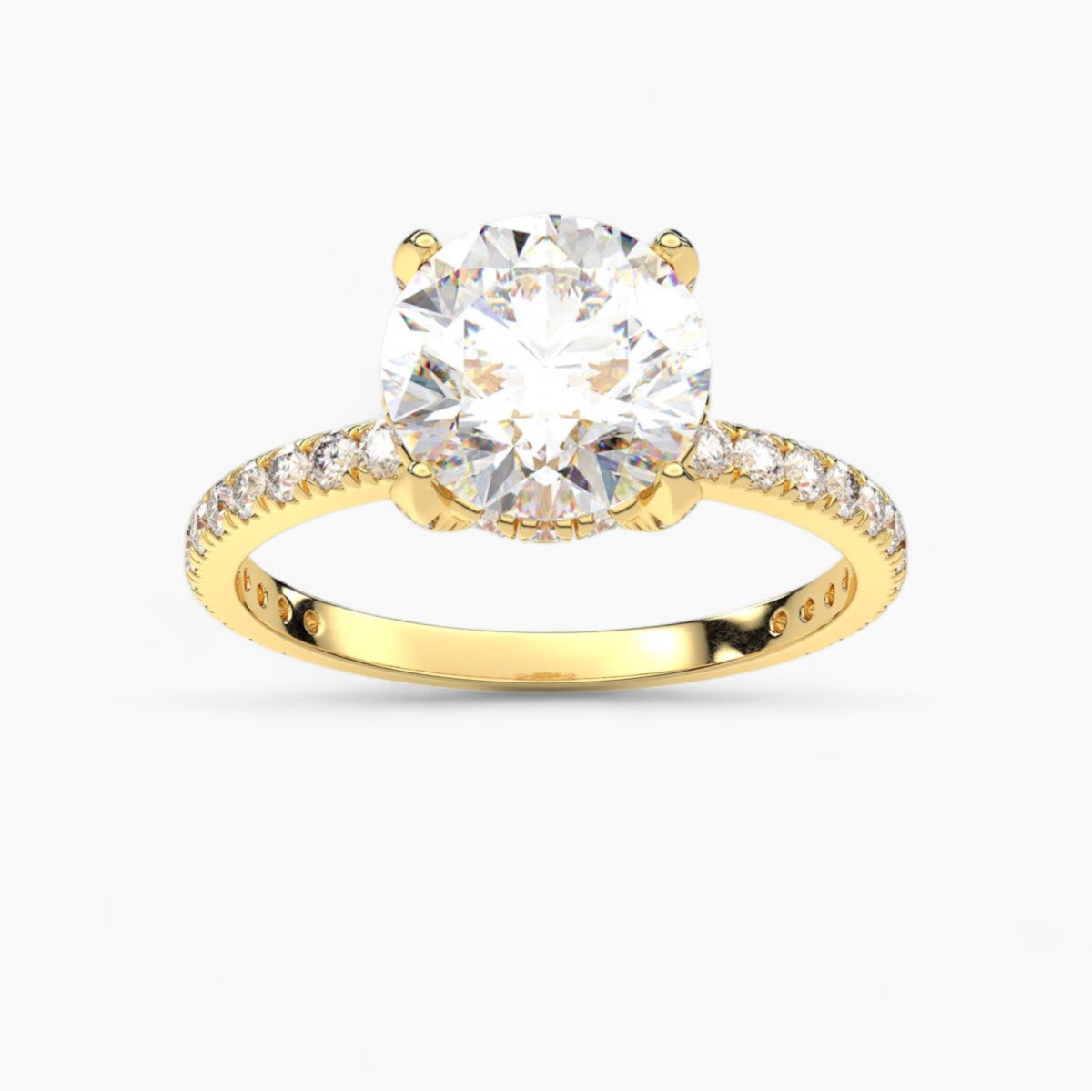 Scalloped Pave Diamond Engagement Ring