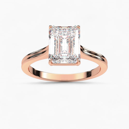 Half-Bezel and Claw Prongs Diamond Engagement Ring