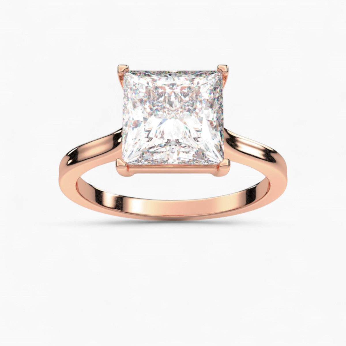 Diamond Engagement Ring with Baguette Diamond Surround