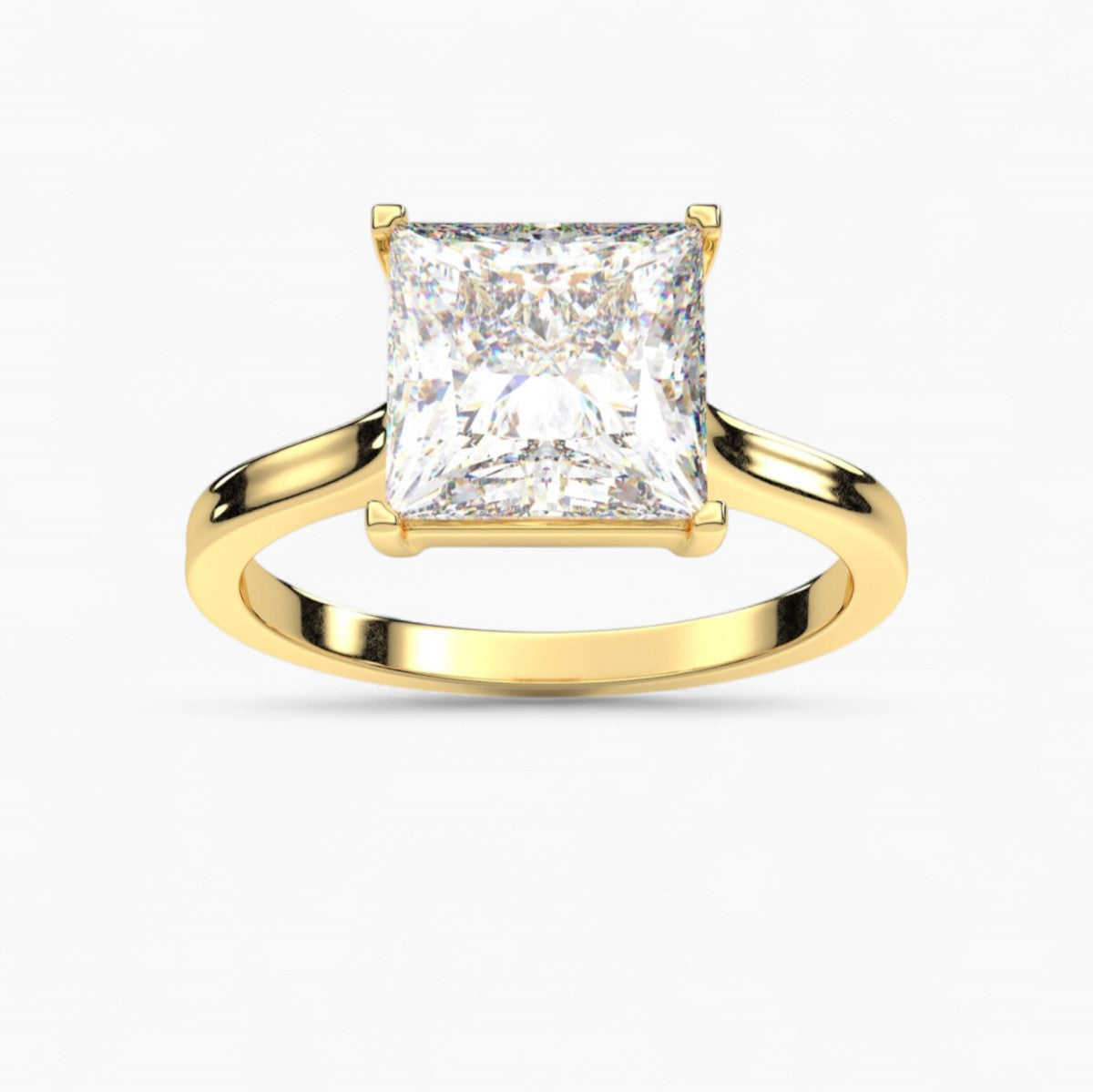 Diamond Engagement Ring with Baguette Diamond Surround