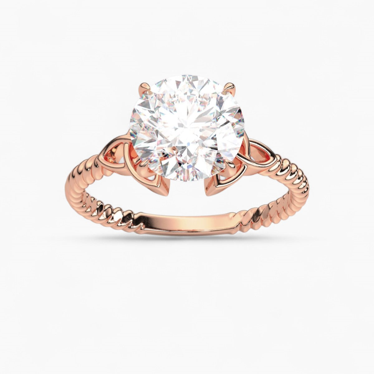 Enchanting Knotwork Twist Solitaire Engagement Ring