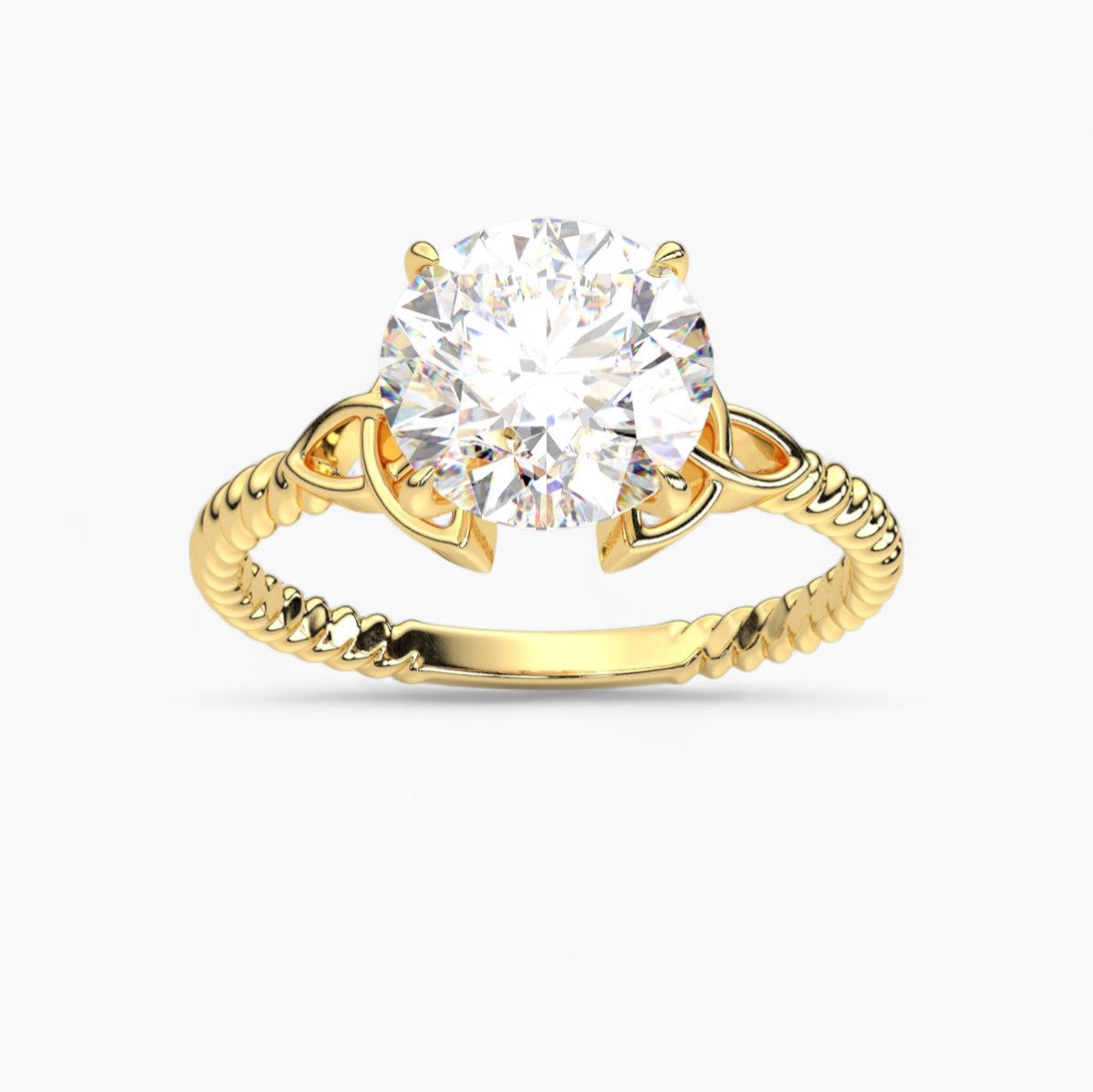 Enchanting Knotwork Twist Solitaire Engagement Ring