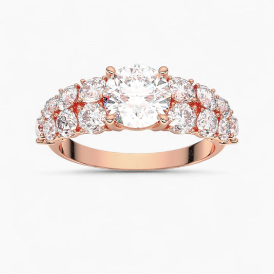 Side Accent Diamond Engagement Ring