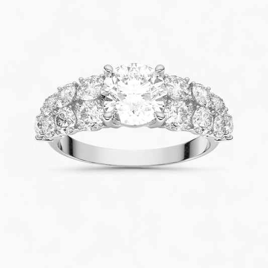 Side Accent Diamond Engagement Ring
