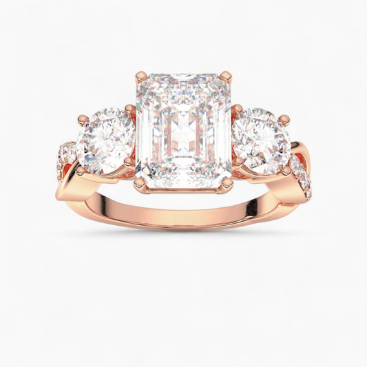 Diamond Swirl Engagement Ring