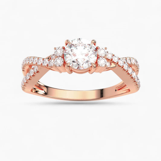 Twist Shank Diamond Engagement Ring