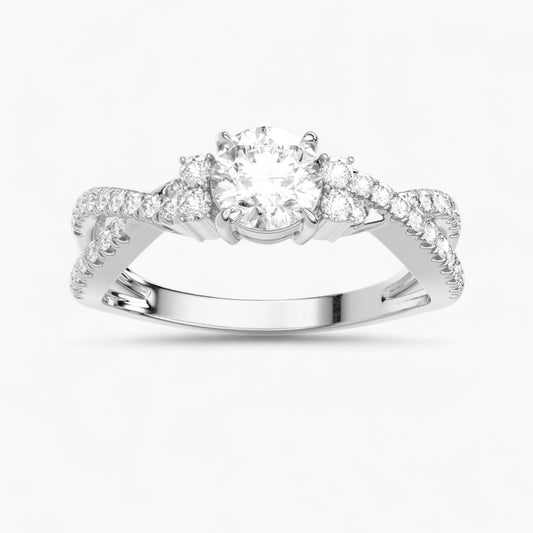 Twist Shank Diamond Engagement Ring