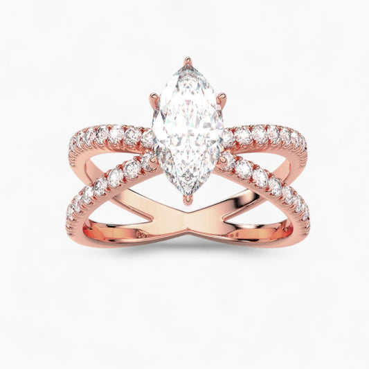 The Diamond Engagement Ring with Crossover Shank