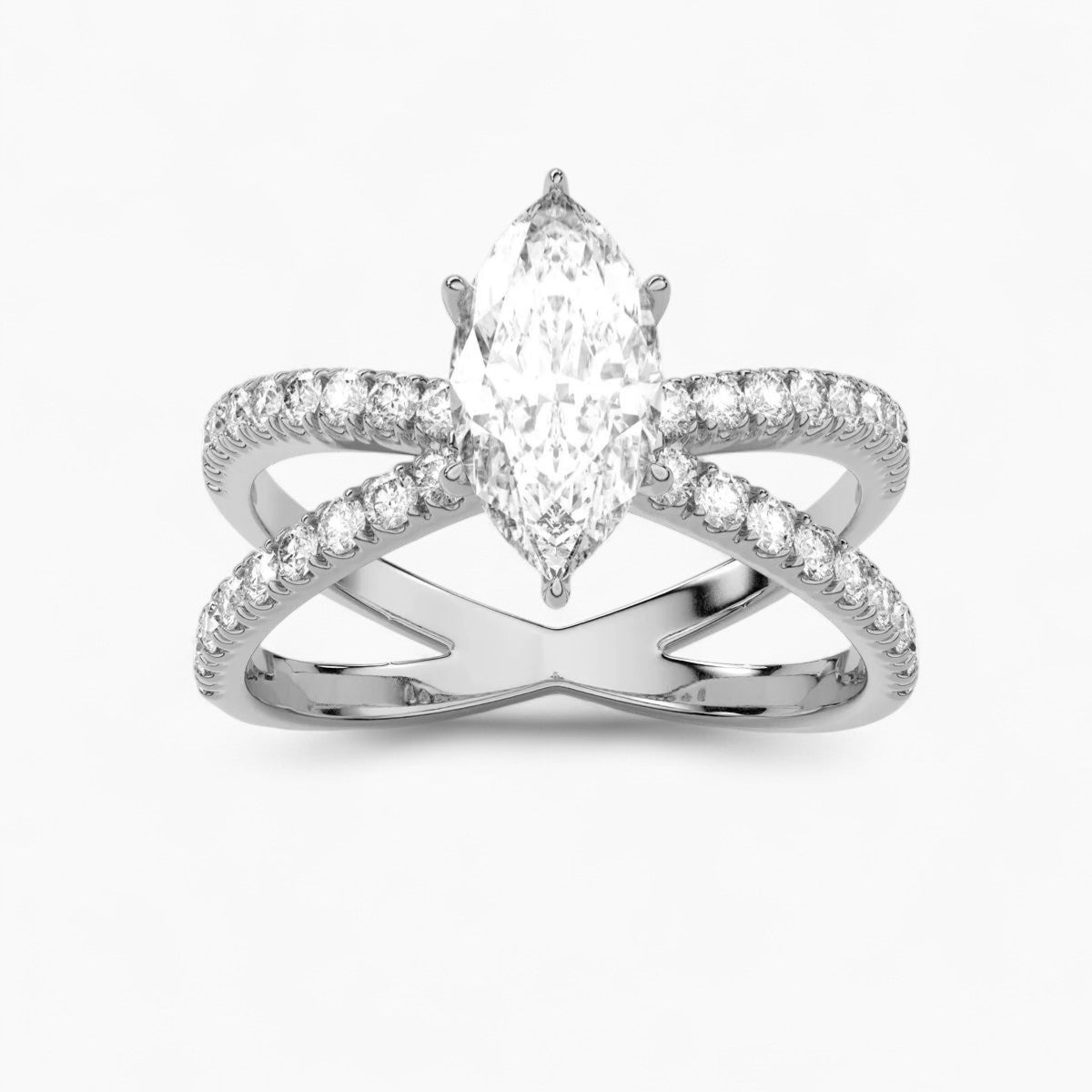 The Diamond Engagement Ring with Crossover Shank