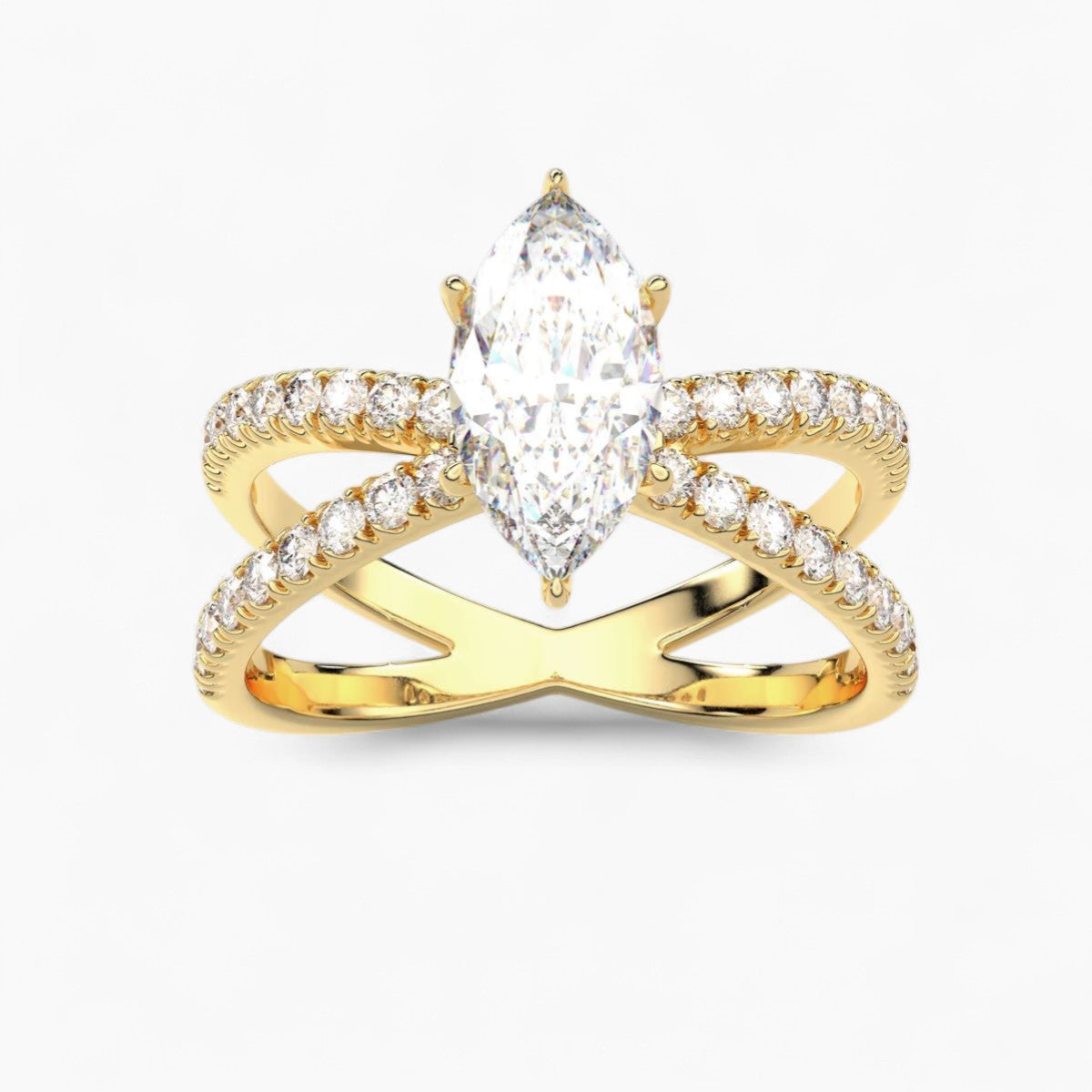 The Diamond Engagement Ring with Crossover Shank