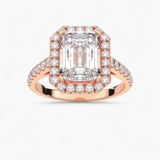 Surrounded Center Diamond Engagement Ring