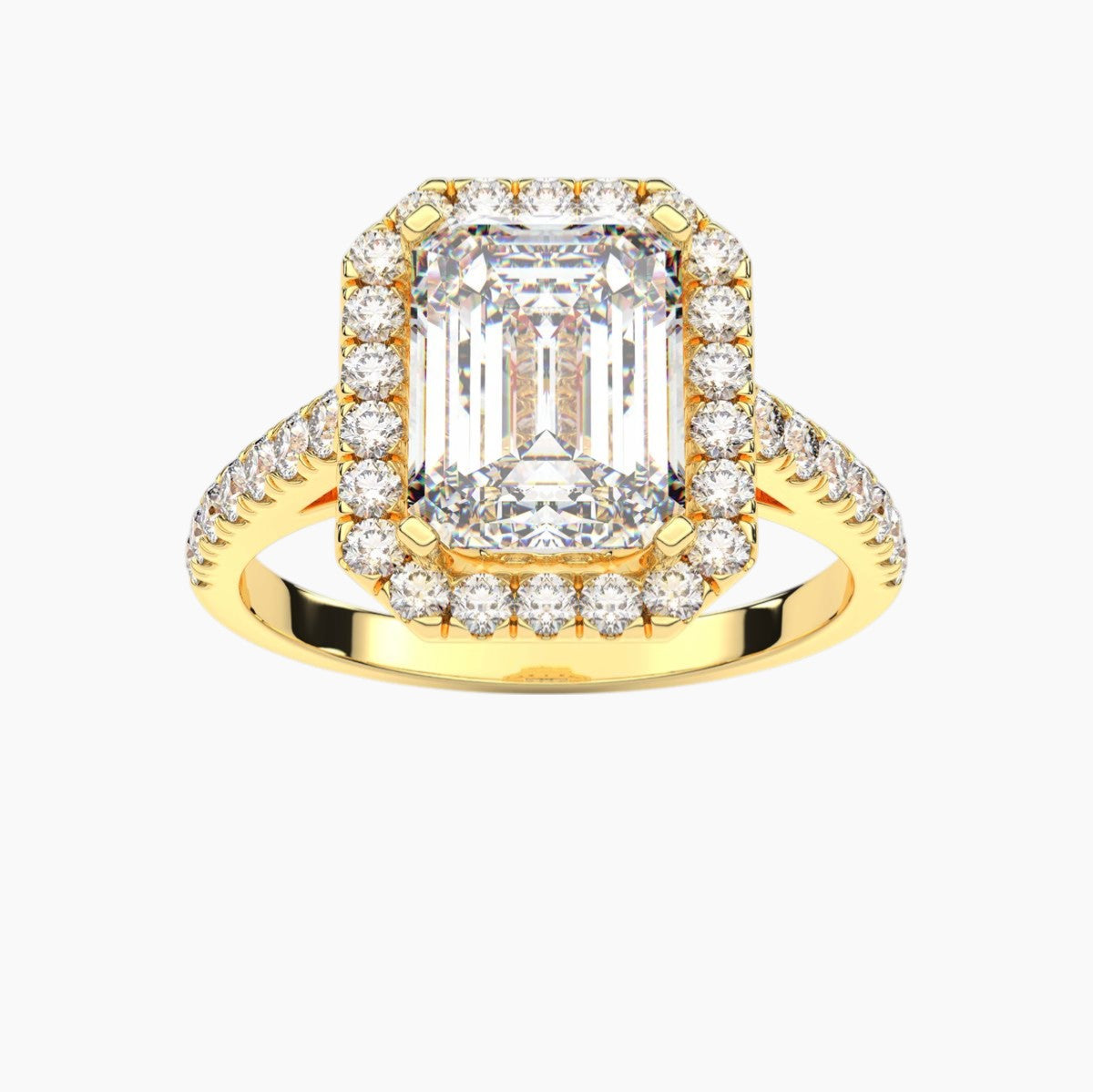 Surrounded Center Diamond Engagement Ring