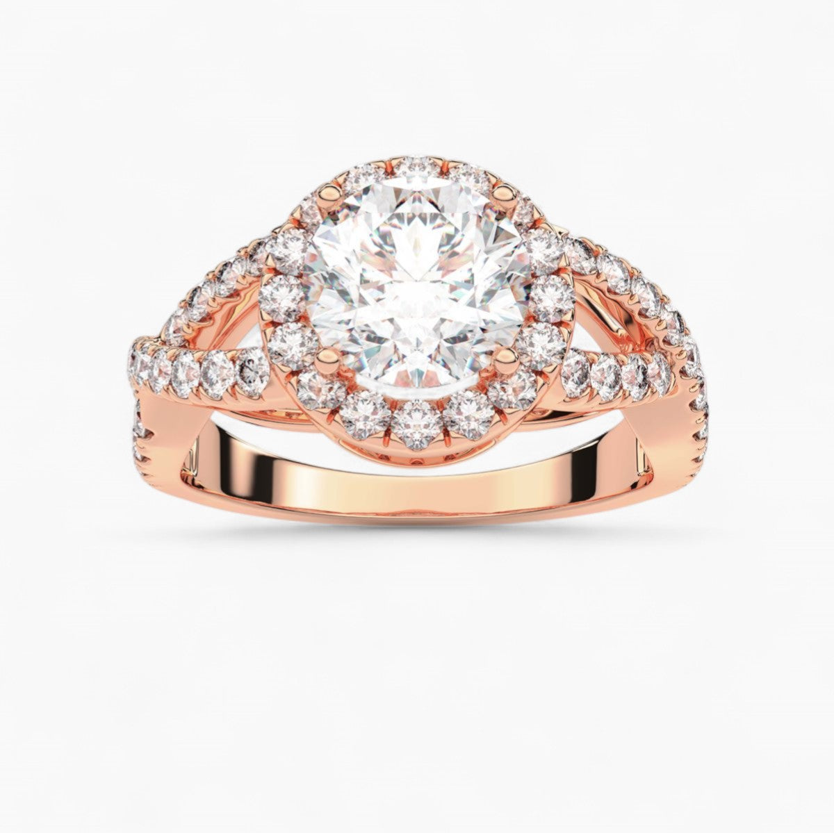Unique Twisted Shank Diamond Engagement Ring
