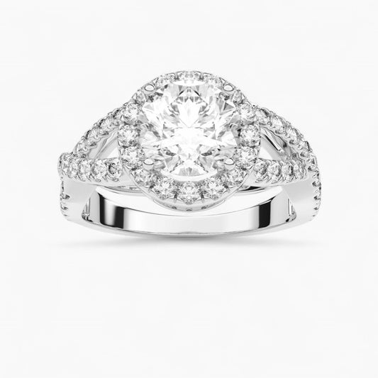 Unique Twisted Shank Diamond Engagement Ring