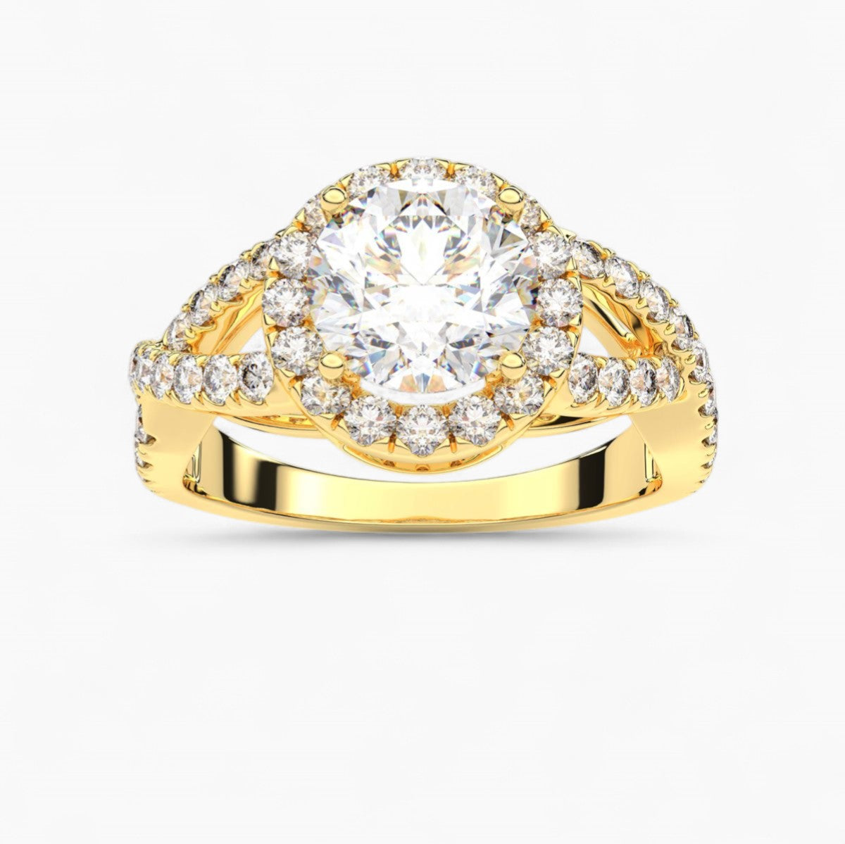 Unique Twisted Shank Diamond Engagement Ring