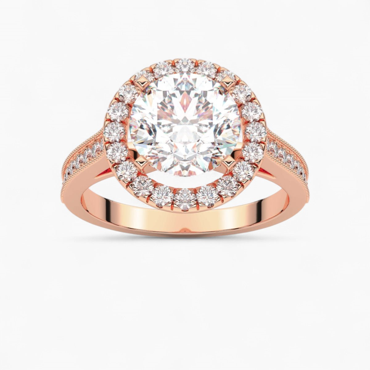 Diamond Channel Halo Engagement Ring