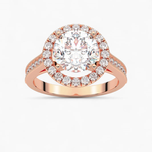 Diamond Channel Halo Engagement Ring