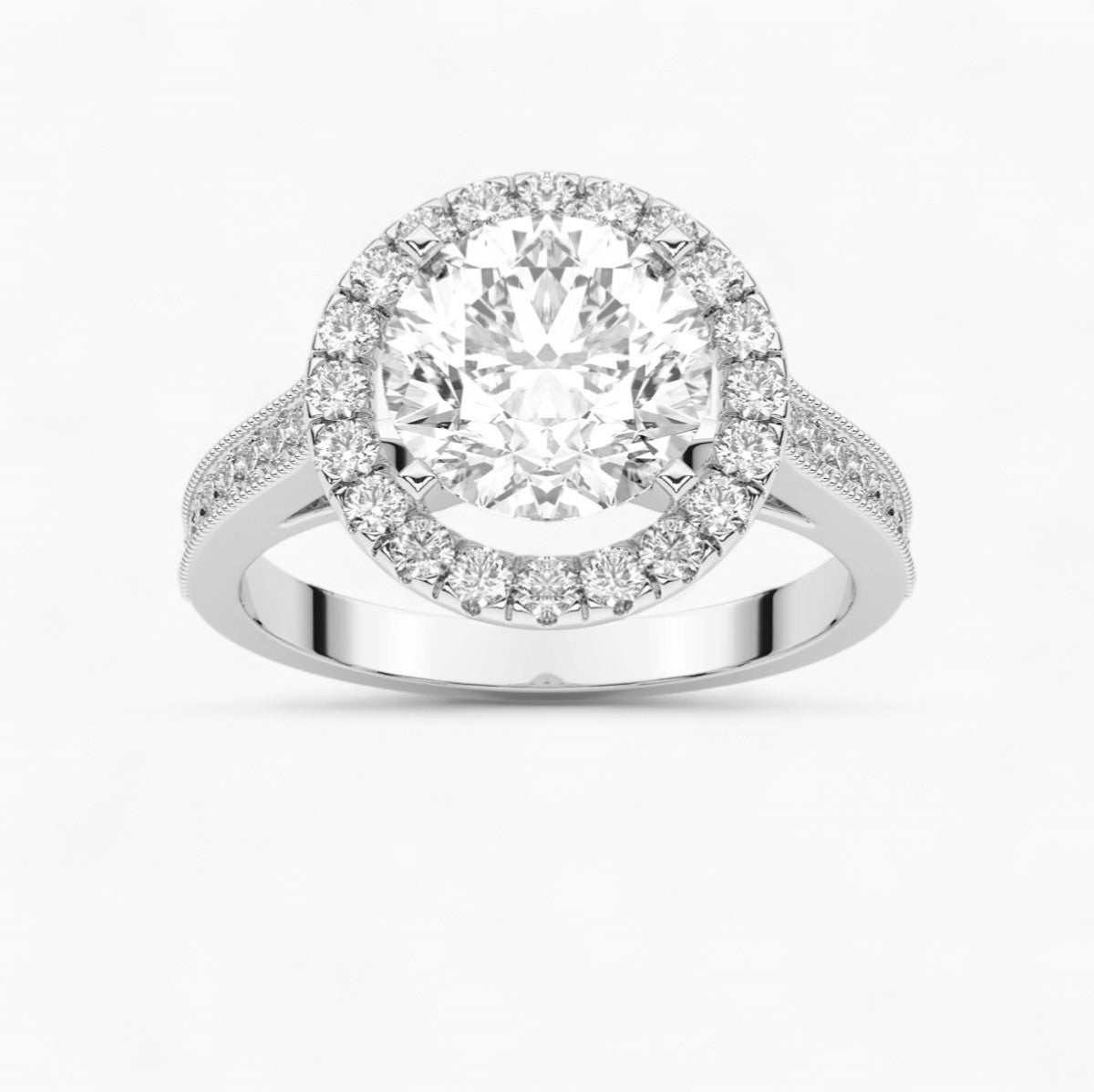 Diamond Channel Halo Engagement Ring