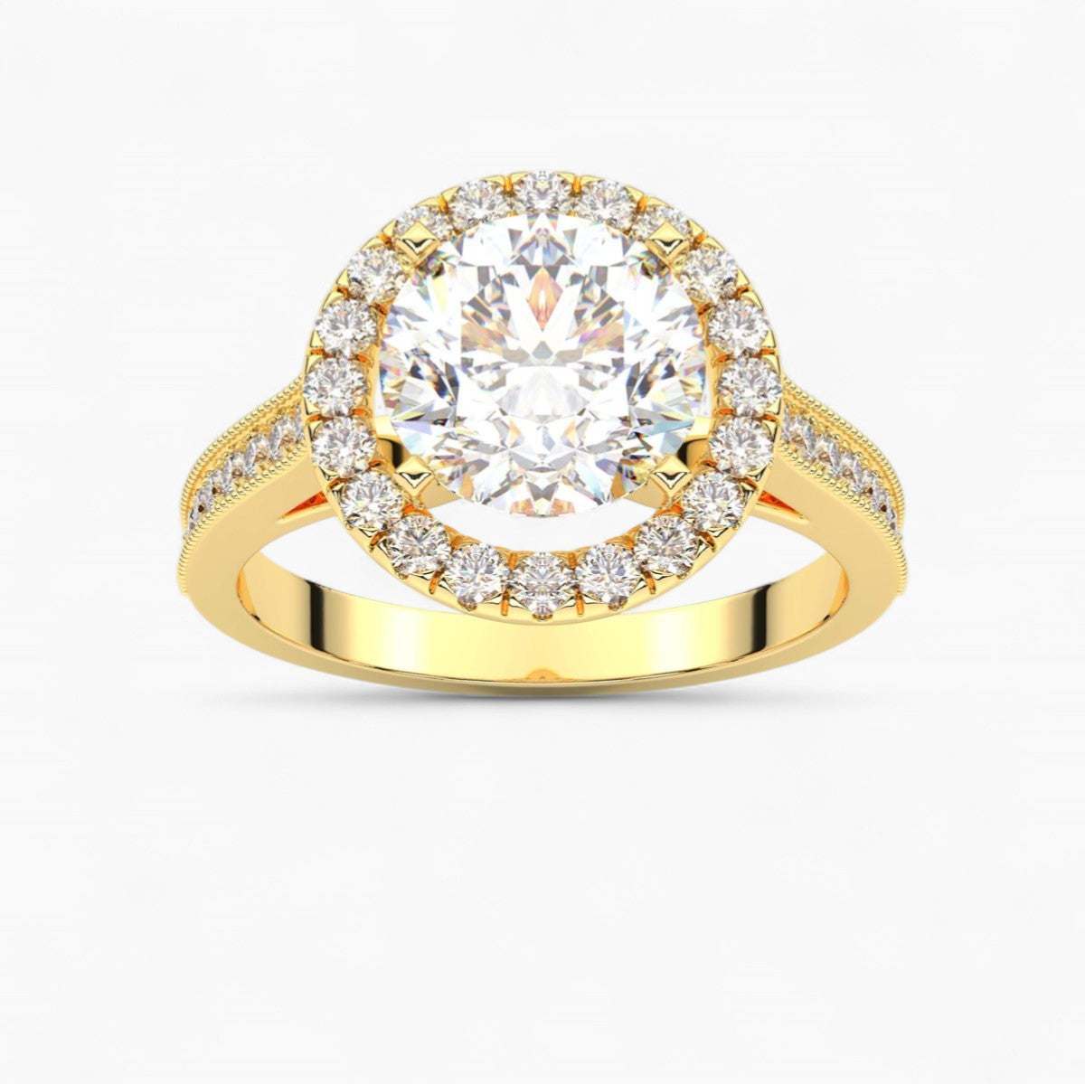 Diamond Channel Halo Engagement Ring