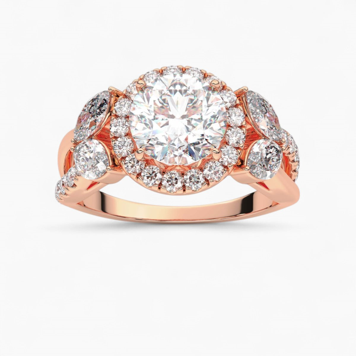 Round cut engagement ring