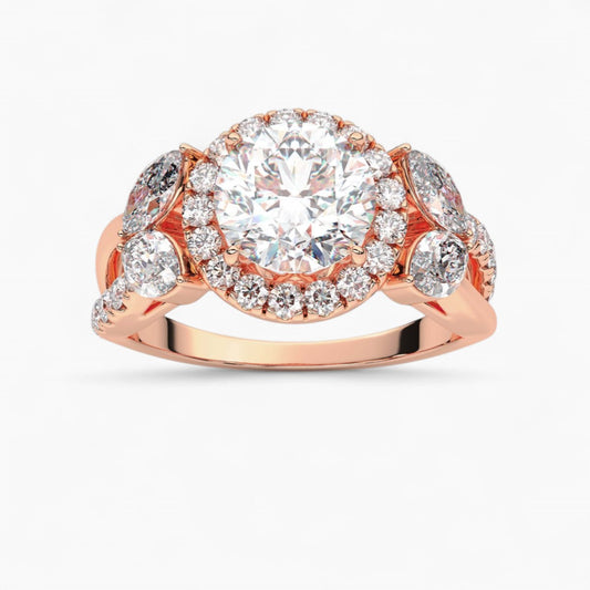 Round cut engagement ring